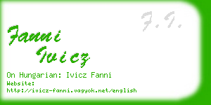 fanni ivicz business card